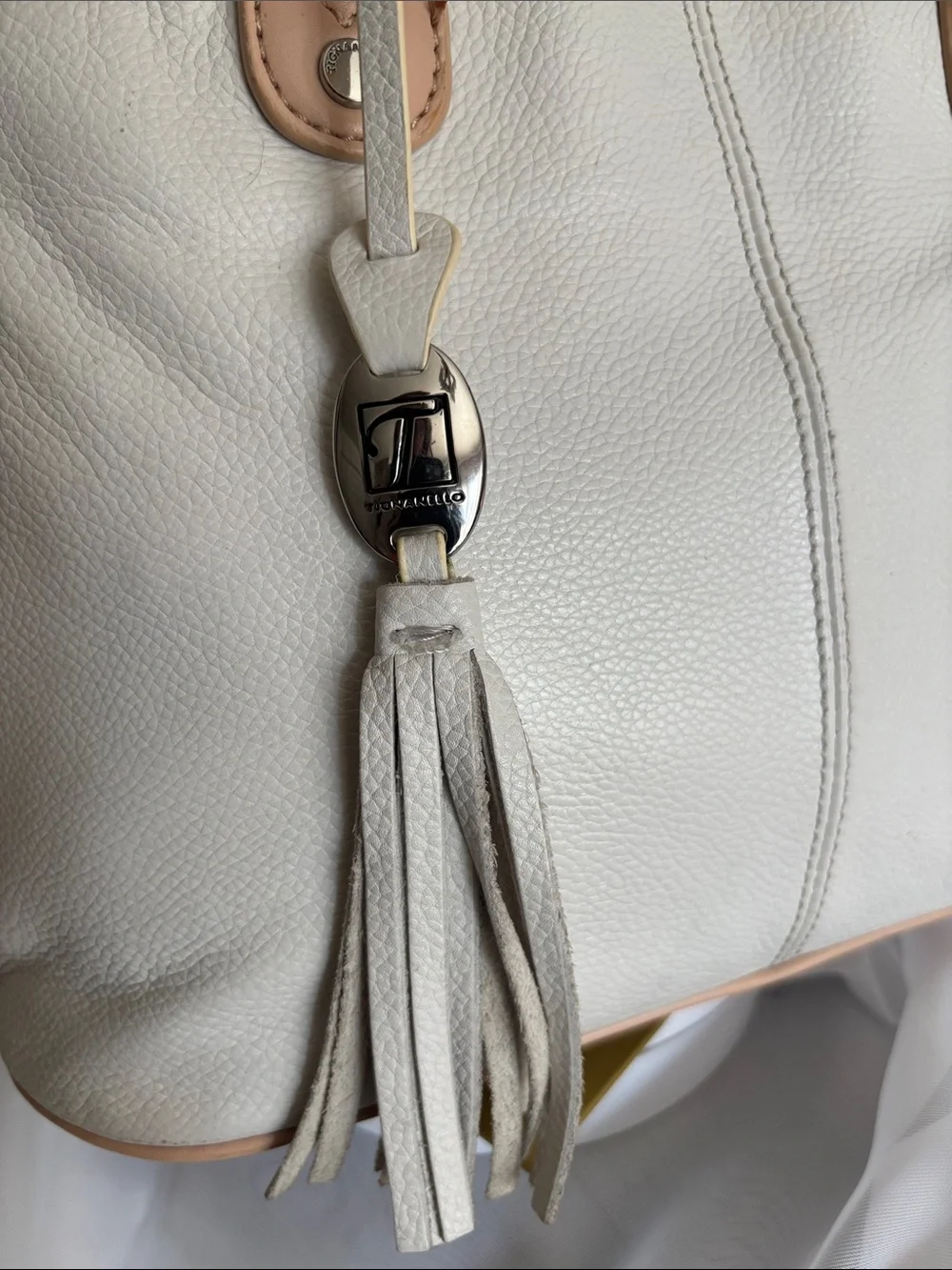 Tignanello White (Cream) Leather Satchel